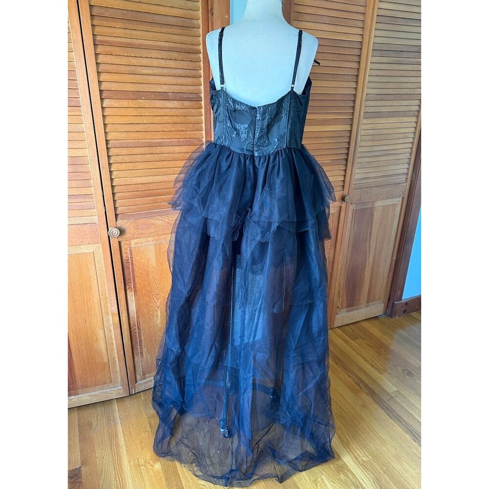Dolls Kill Gothic Victorian Halloween High Low Brocade & Tulle Gown Dress 1X - Picture 7 of 7